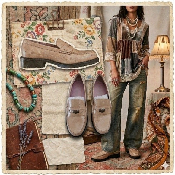 Free People Shoes - Free People Leather Penny Loafers Size 38 Chunky Black Lug Sole‎ Moc Toe - NEW